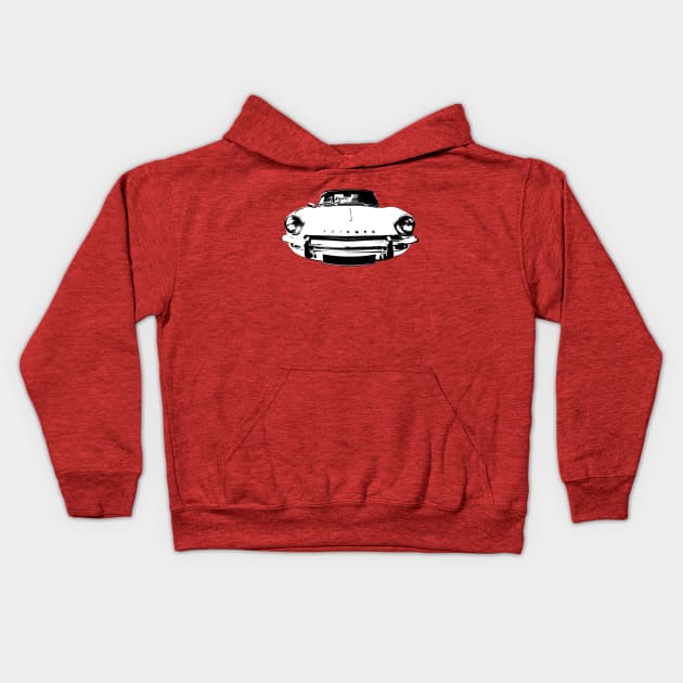 Triumph Spitfire Mk3 1960s British classic car monoblock black/white Kids Hoodie by soitwouldseem